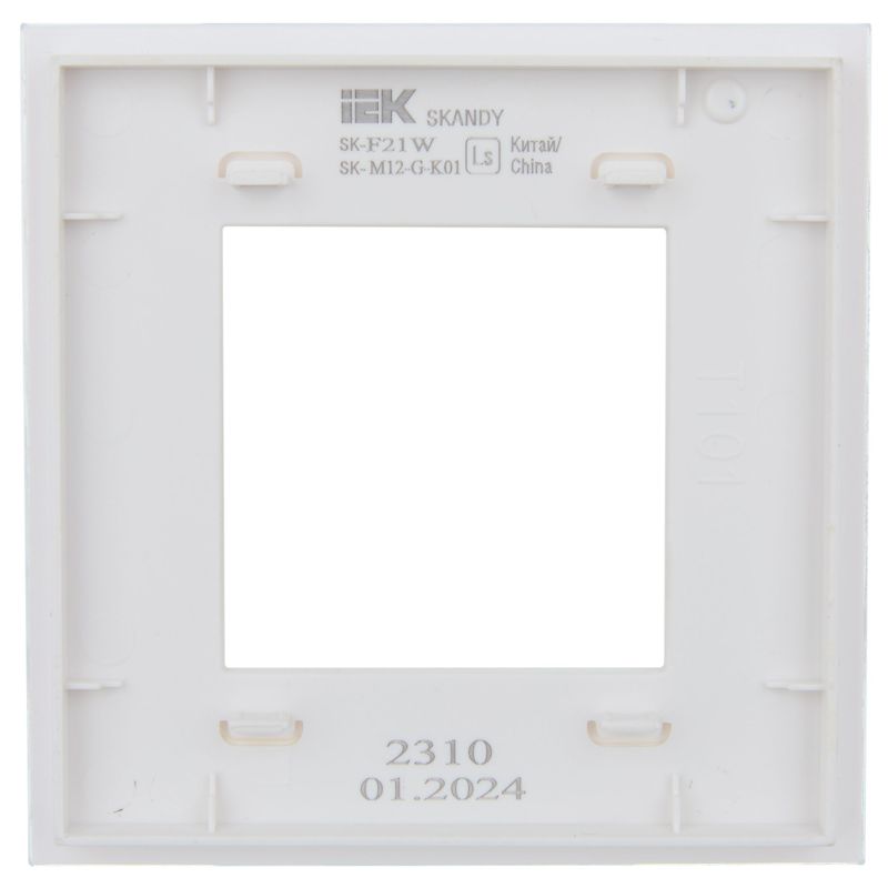 SKANDY Рамка 1-местная SK-F21W стекло арктический белый IEK