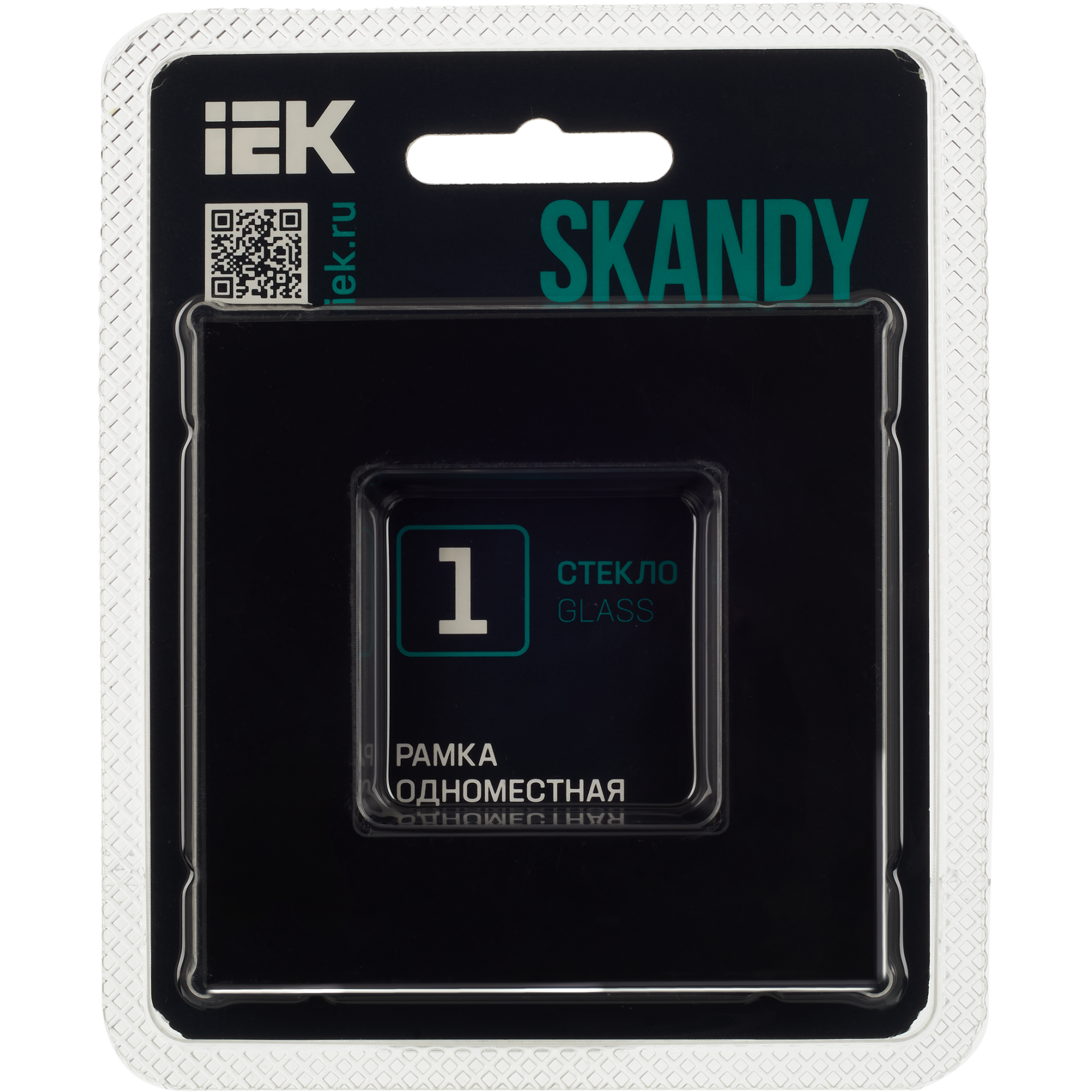 SKANDY Рамка 1-местная SK-F21Bl стекло черный IEK