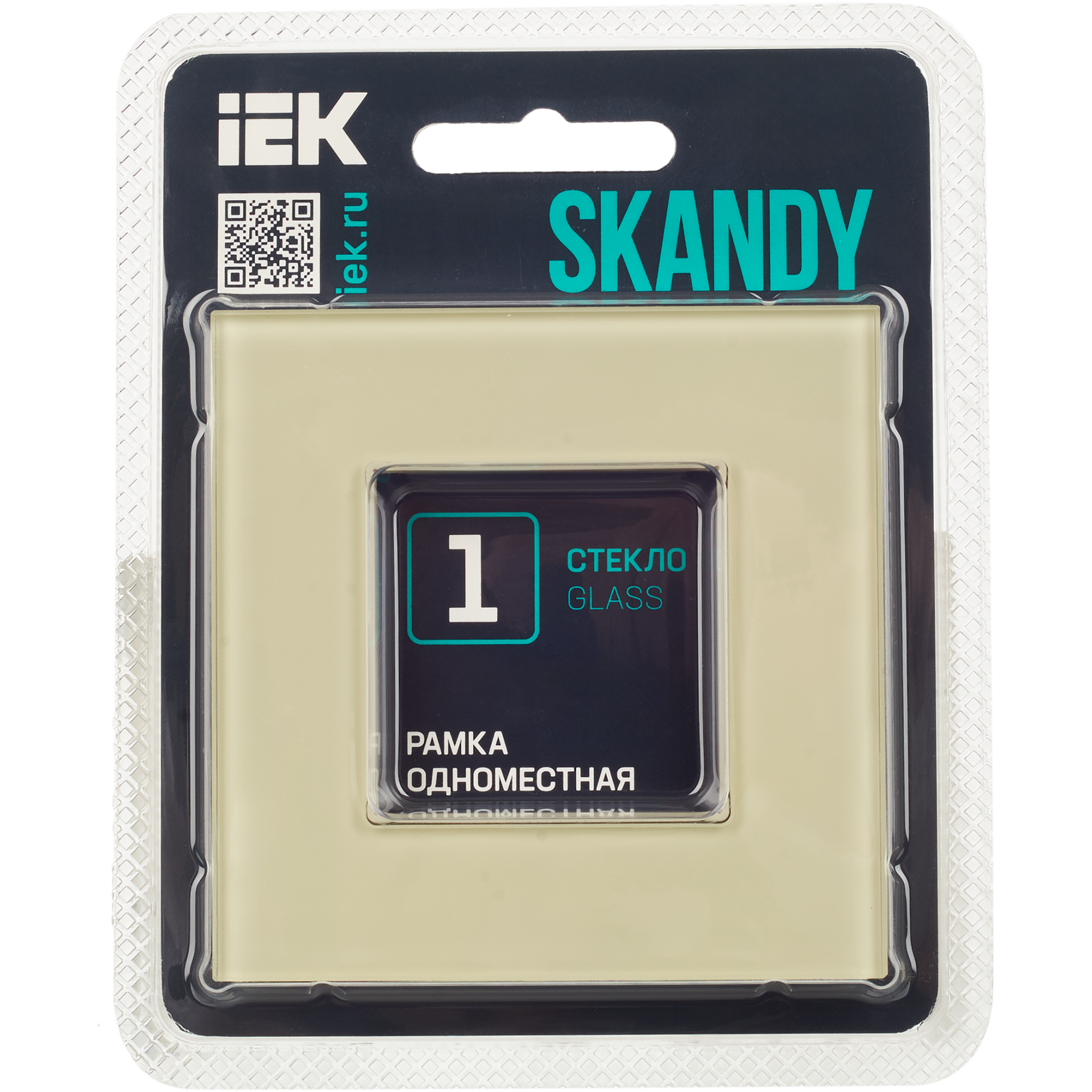 SKANDY Рамка 1-местная SK-F21B стекло беж. IEK