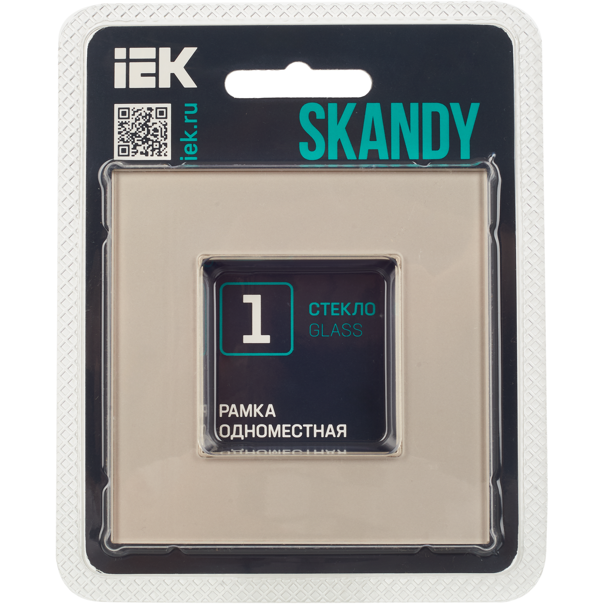 SKANDY Рамка 1-местная SK-F21Sh стекло шампань IEK