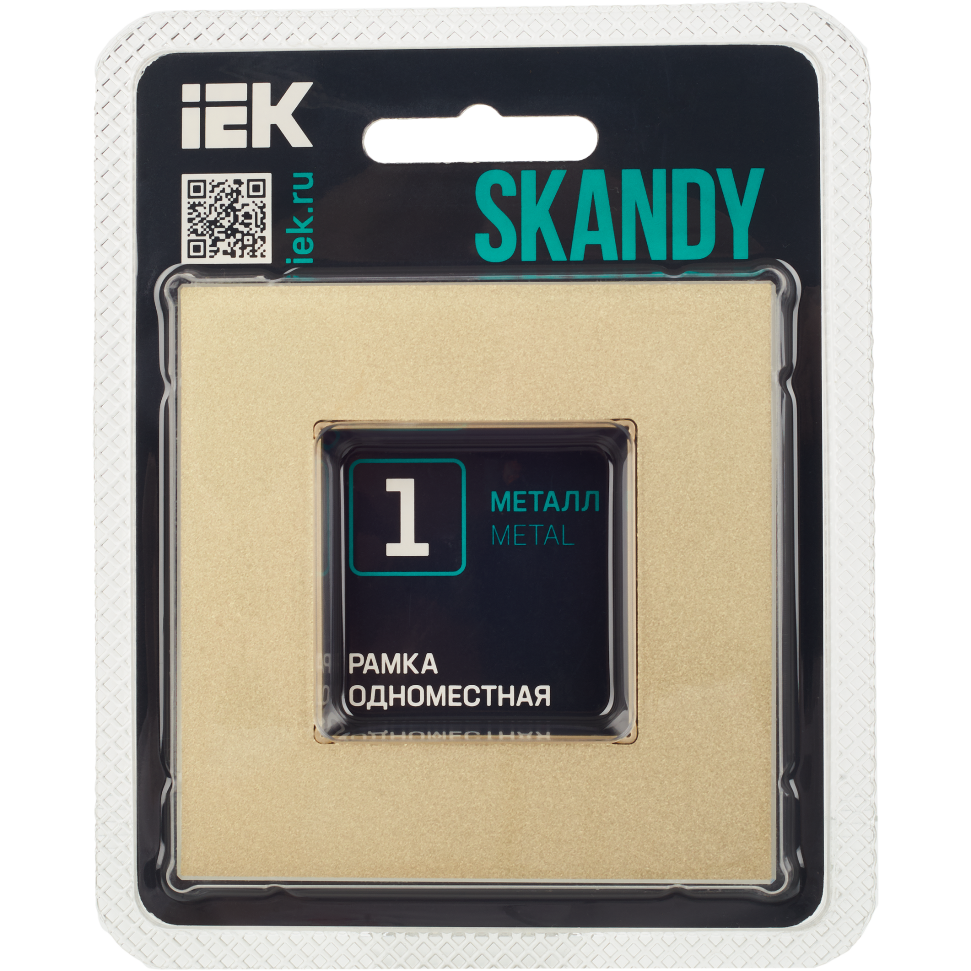 SKANDY Рамка 1-местная SK-F31Sh металл шампань IEK