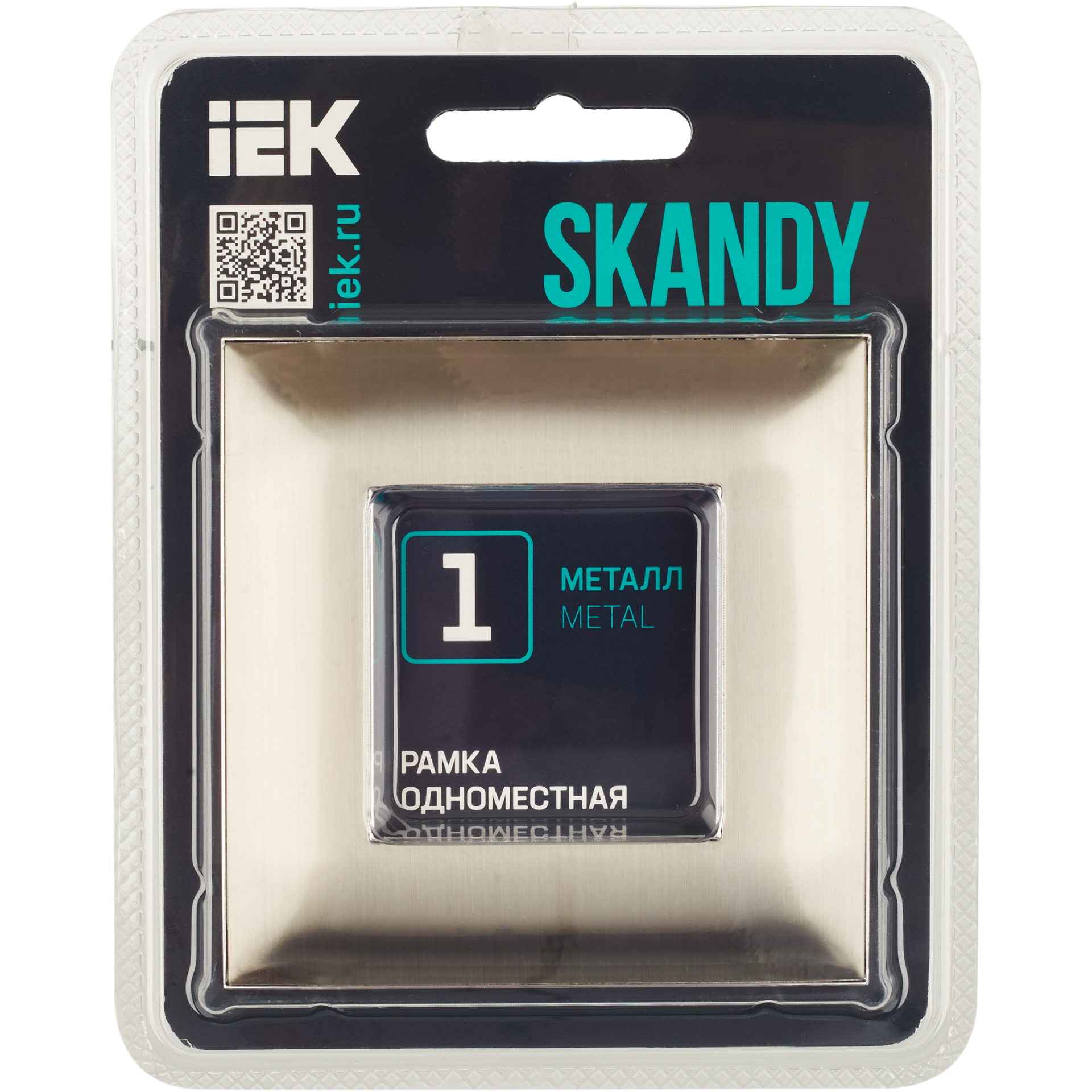 SKANDY Рамка 1-местная SK-F31N металл никель IEK