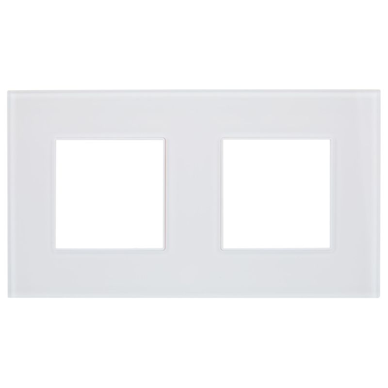SKANDY Рамка 2-местная SK-F22W стекло арктический белый IEK
