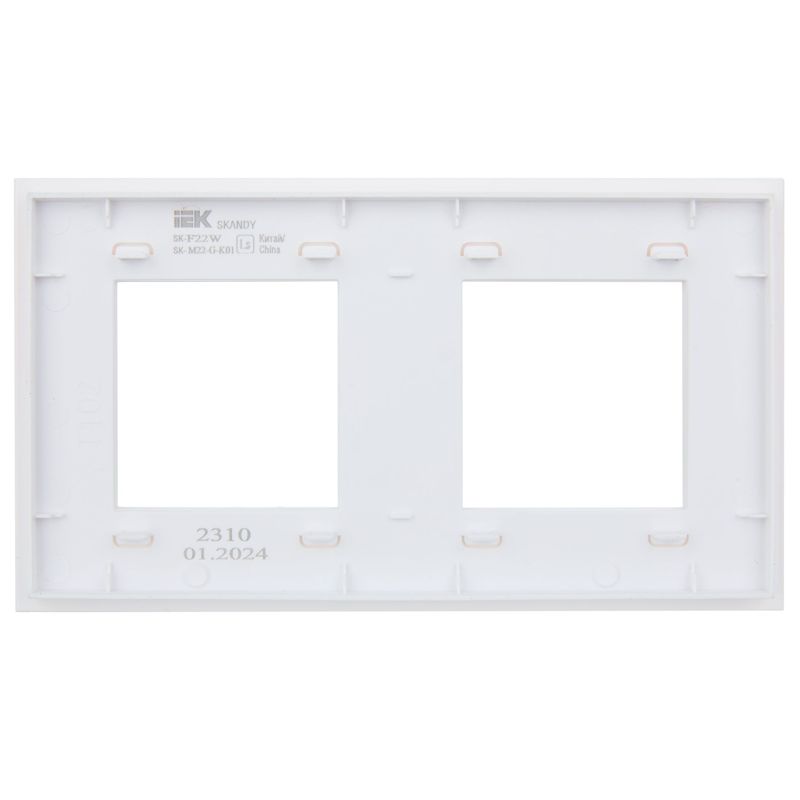 SKANDY Рамка 2-местная SK-F22W стекло арктический белый IEK
