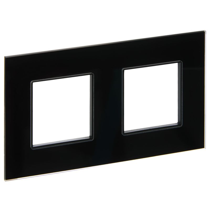 SKANDY Рамка 2-местная SK-F22Bl стекло черный IEK