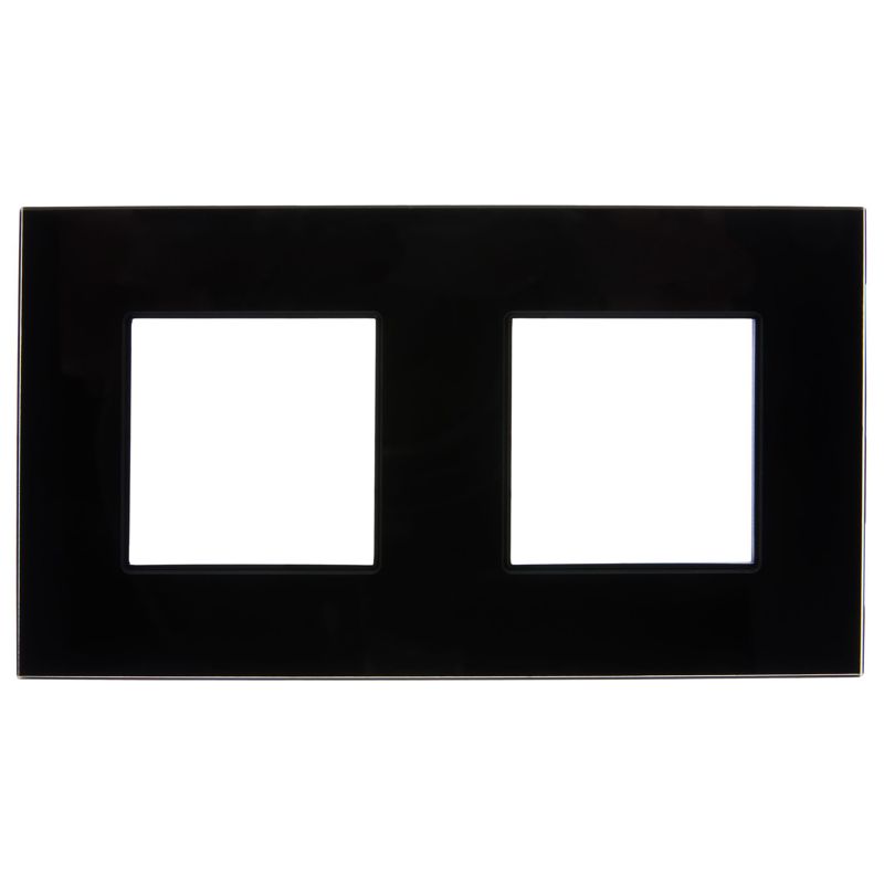 SKANDY Рамка 2-местная SK-F22Bl стекло черный IEK