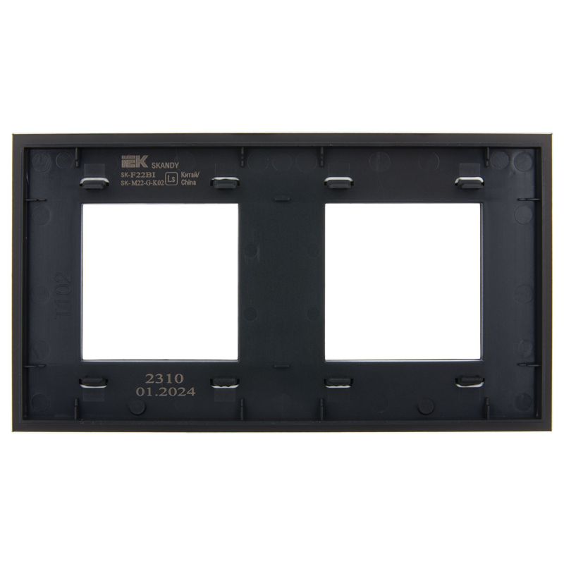 SKANDY Рамка 2-местная SK-F22Bl стекло черный IEK