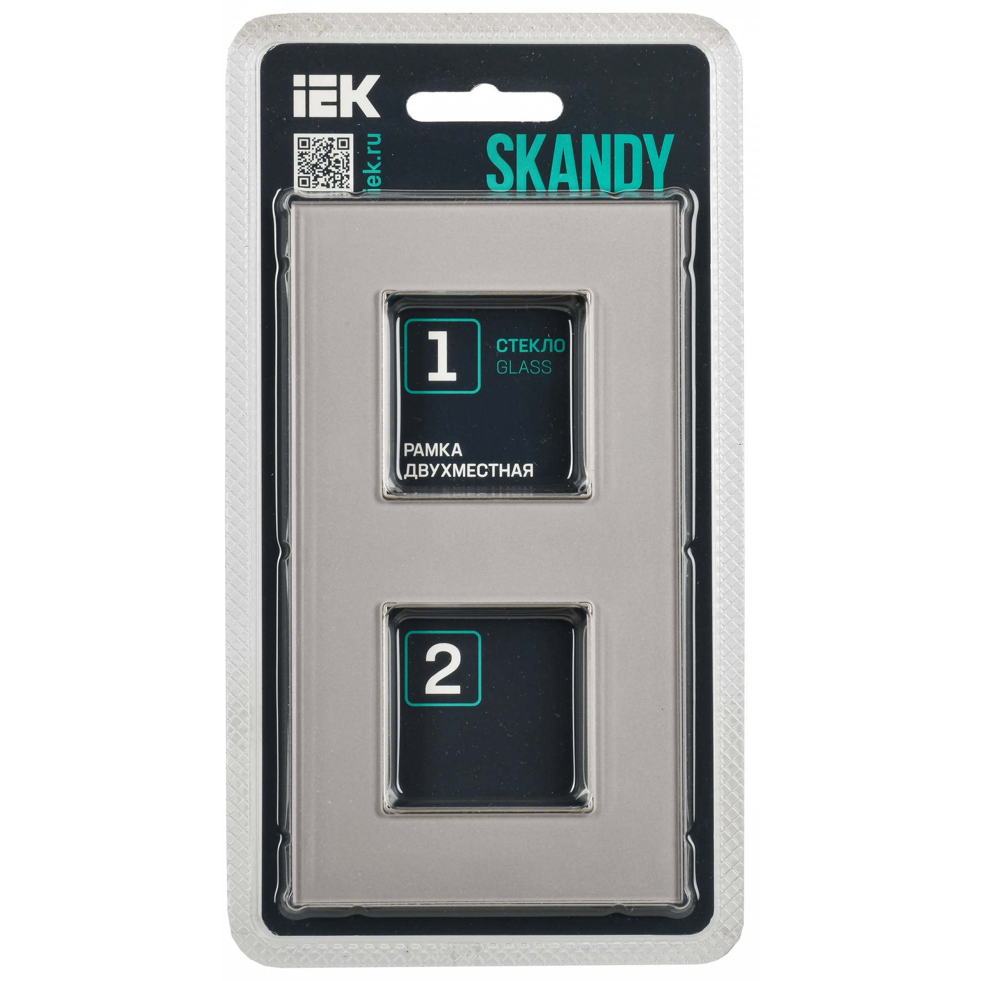SKANDY Рамка 2-местная SK-F22Sh стекло шампань IEK