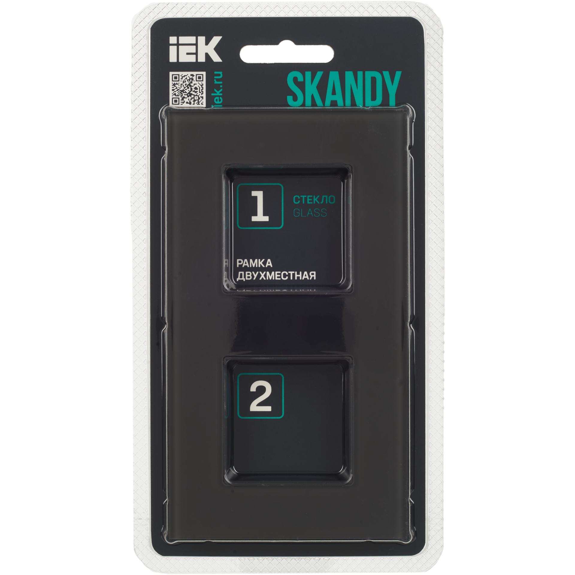 SKANDY Рамка 2-местная SK-F22G стекло графит IEK