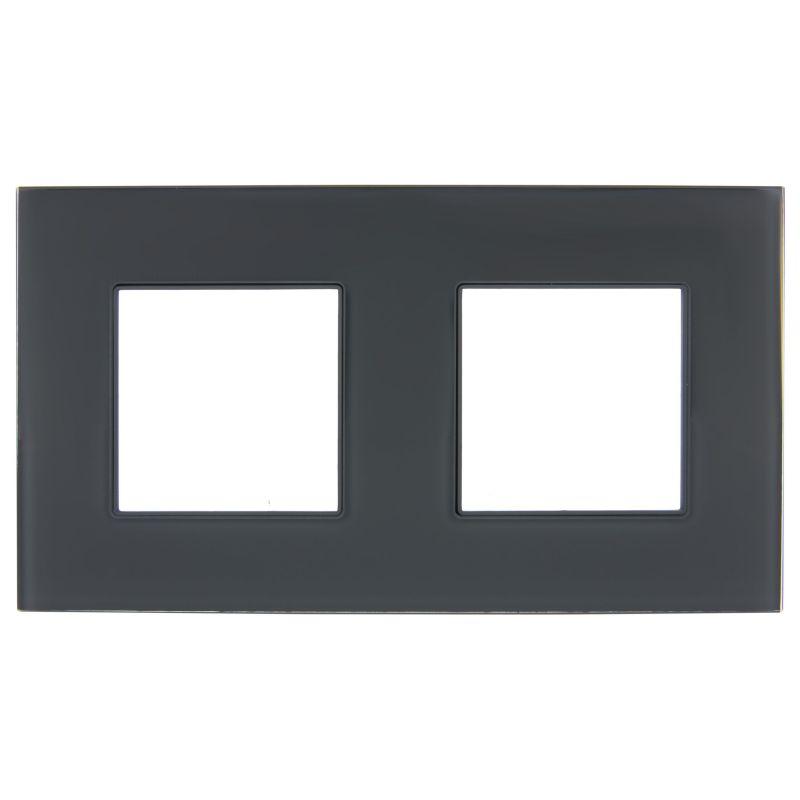 SKANDY Рамка 2-местная SK-F22G стекло графит IEK