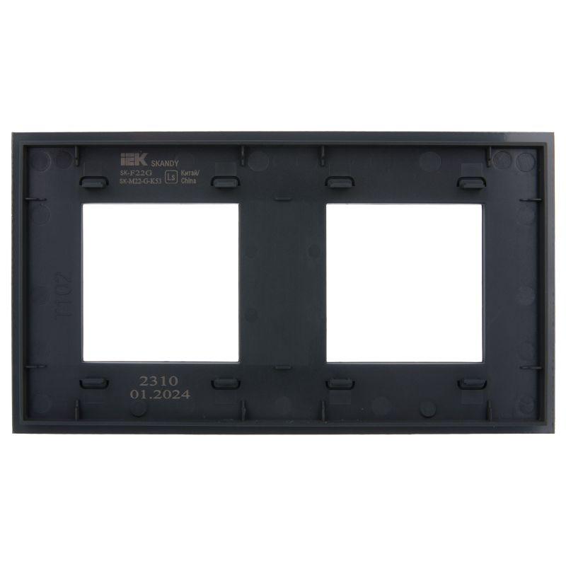 SKANDY Рамка 2-местная SK-F22G стекло графит IEK