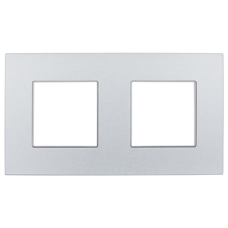 SKANDY Рамка 2-местная SK-F32S металл серебряный IEK