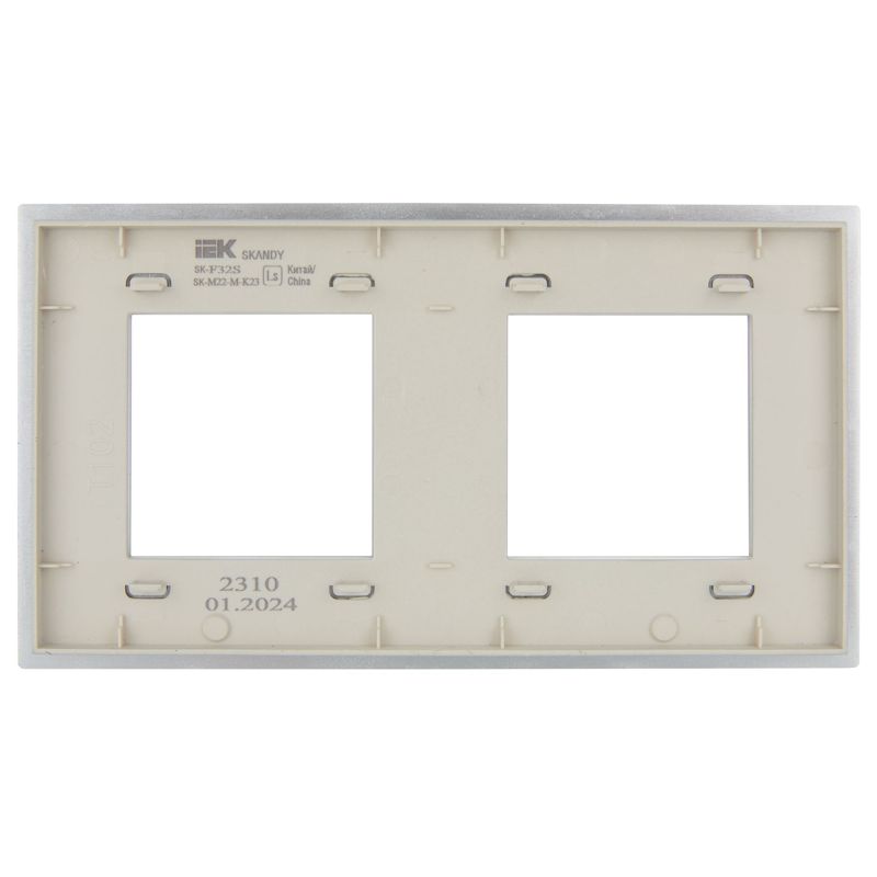 SKANDY Рамка 2-местная SK-F32S металл серебряный IEK
