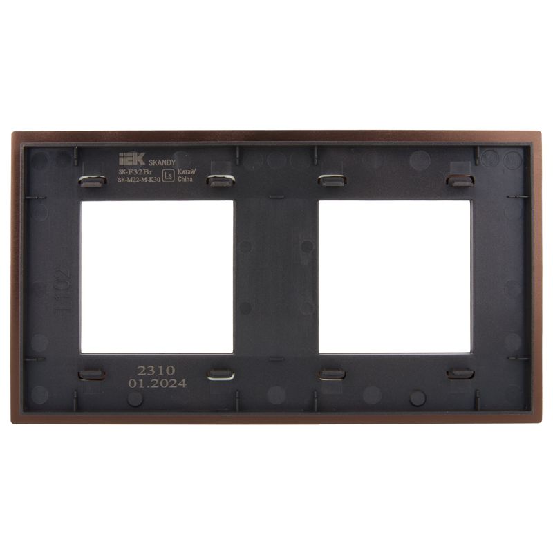 SKANDY Рамка 2-местная SK-F32Br металл шоколад IEK