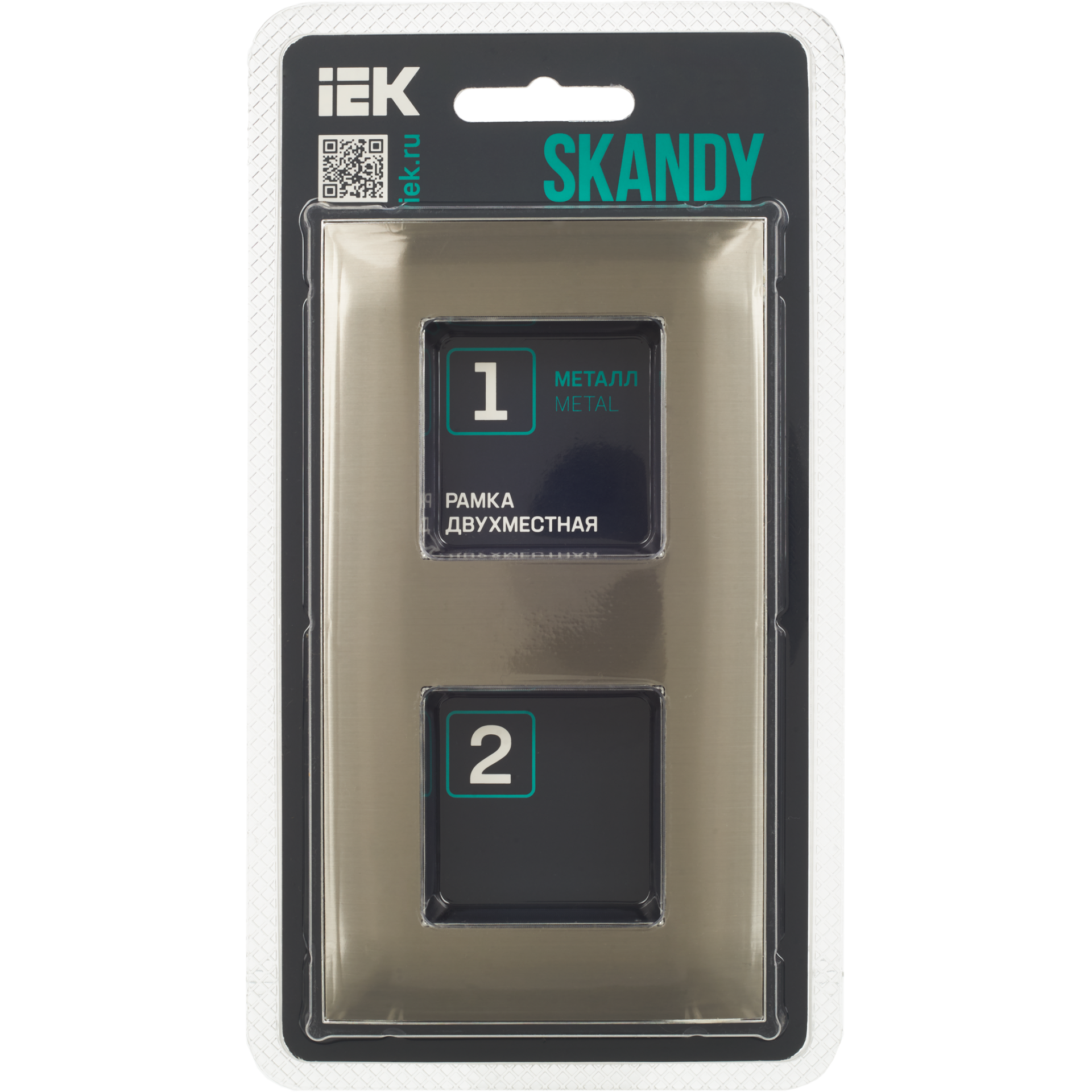 SKANDY Рамка 2-местная SK-F32N металл никель IEK