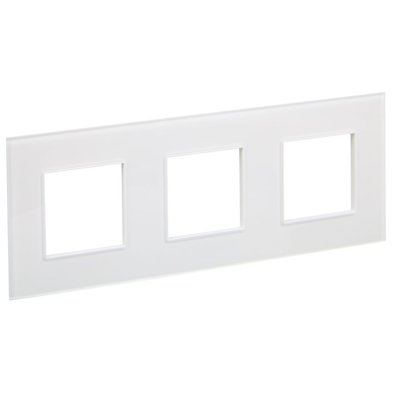 SKANDY Рамка 3-местная SK-F23W стекло арктический белый IEK