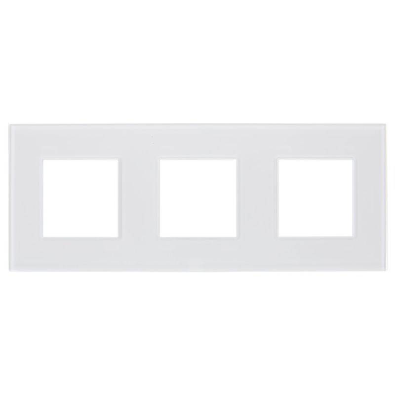 SKANDY Рамка 3-местная SK-F23W стекло арктический белый IEK