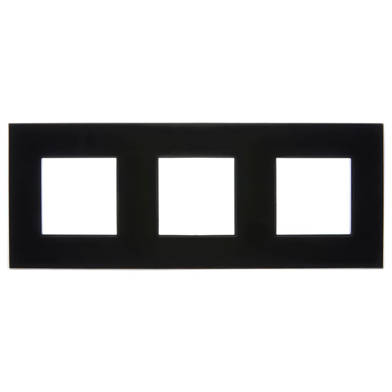 SKANDY Рамка 3-местная SK-F23Bl стекло черный IEK