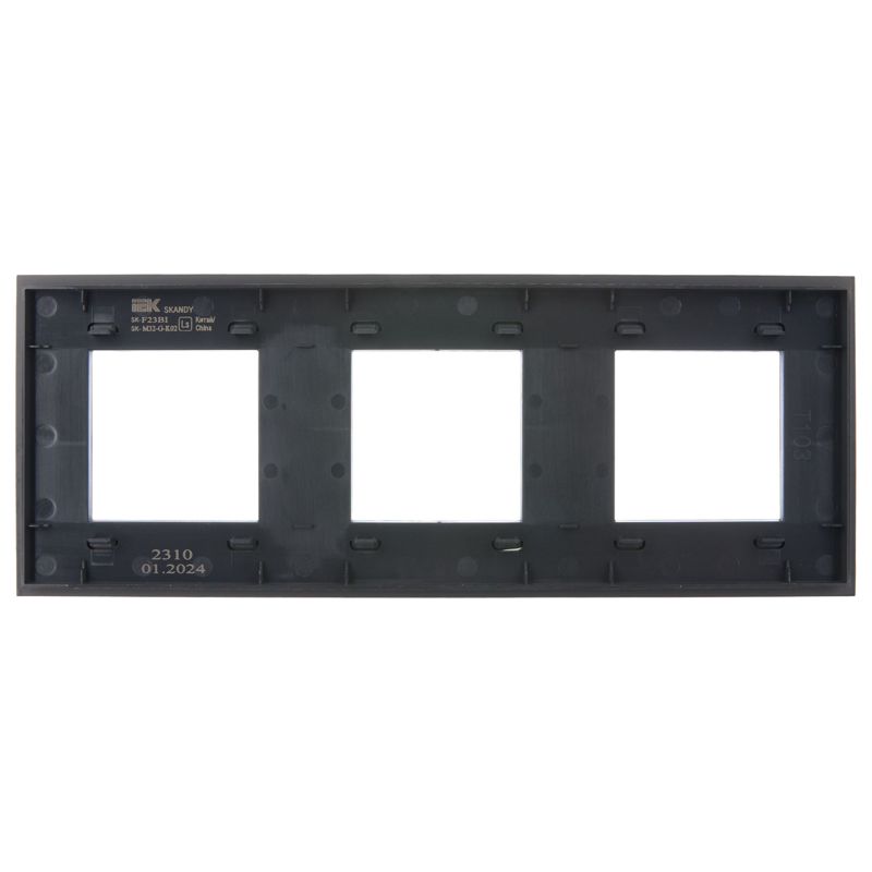 SKANDY Рамка 3-местная SK-F23Bl стекло черный IEK