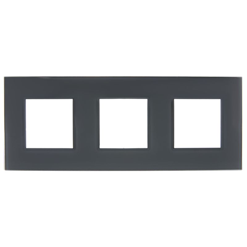 SKANDY Рамка 3-местная SK-F23G стекло графит IEK