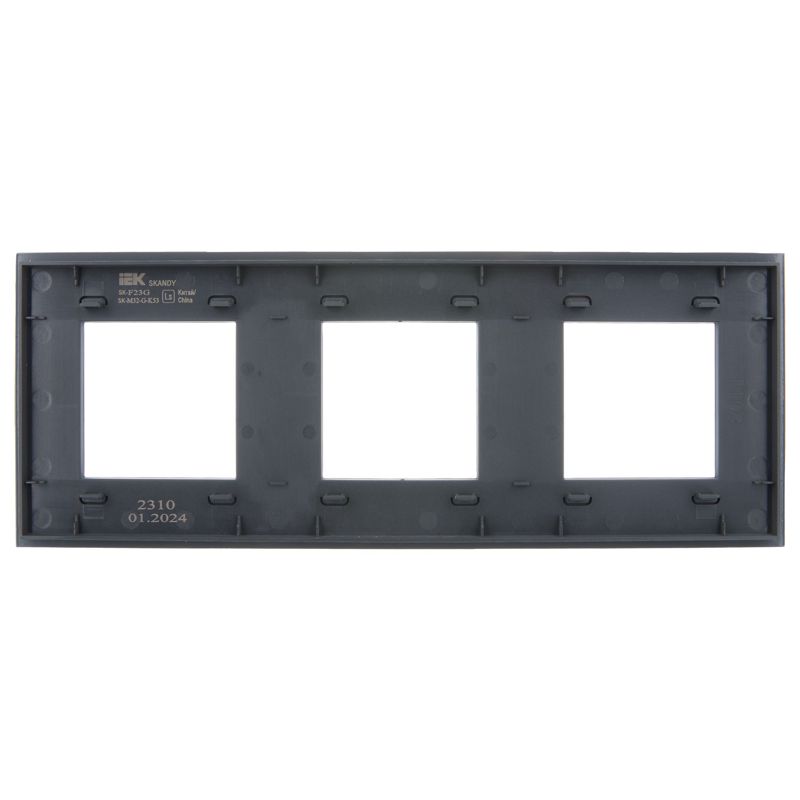 SKANDY Рамка 3-местная SK-F23G стекло графит IEK