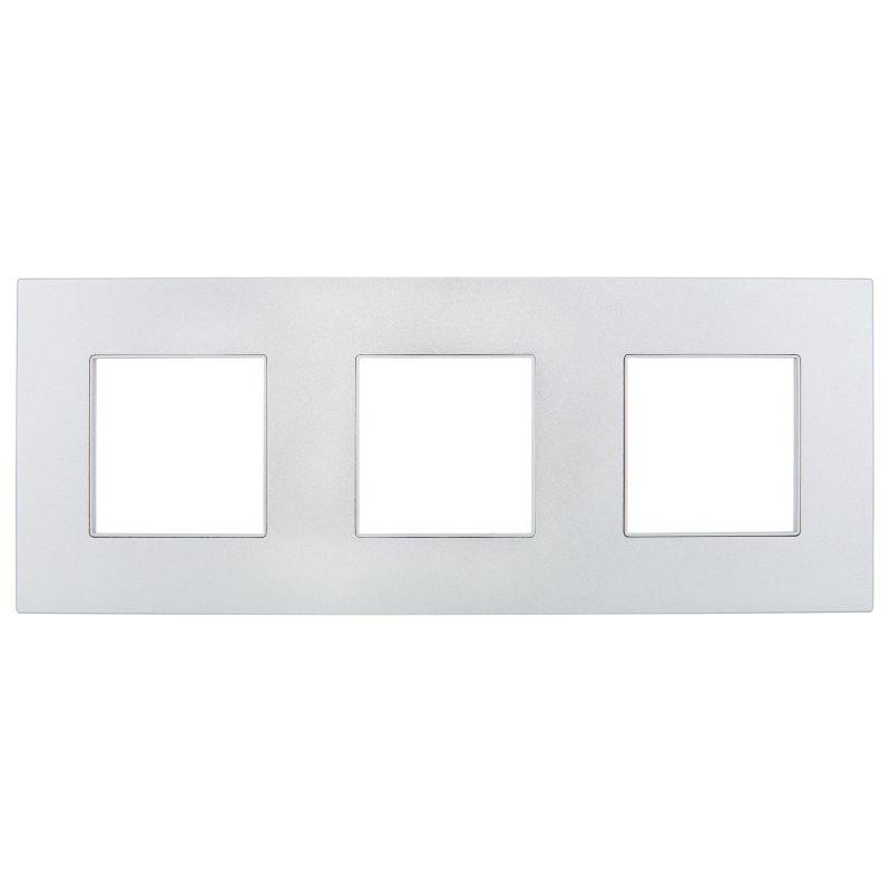 SKANDY Рамка 3-местная SK-F33S металл серебряный IEK