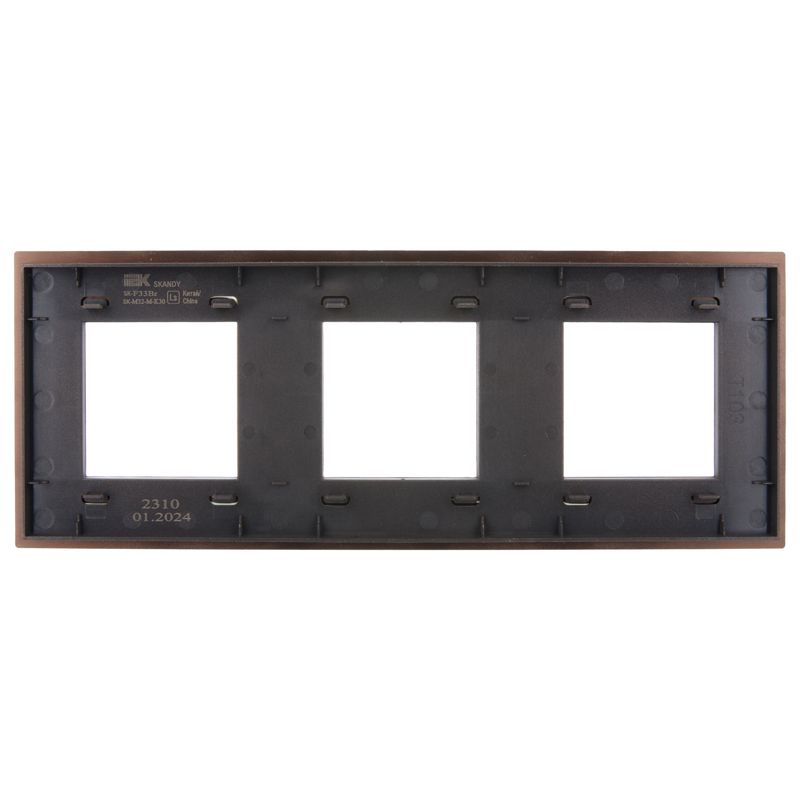 SKANDY Рамка 3-местная SK-F33Br металл шоколад IEK