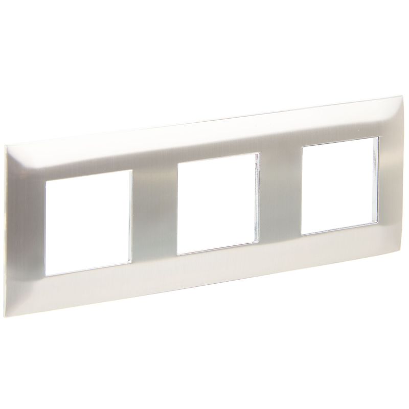 SKANDY Рамка 3-местная SK-F33N металл никель IEK