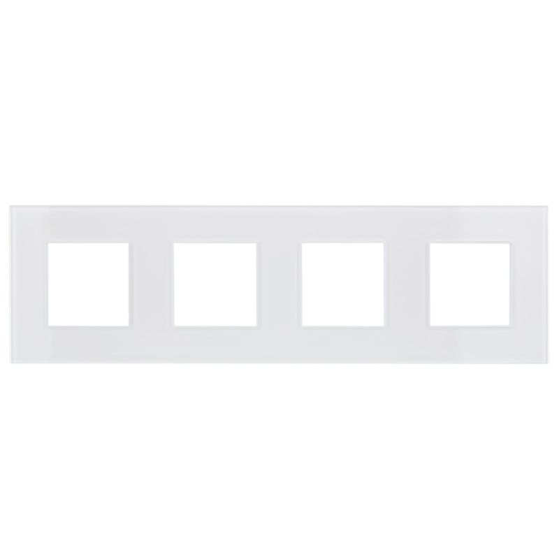 SKANDY Рамка 4-местная SK-F24W стекло арктический белый IEK