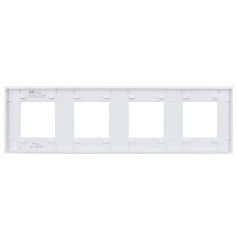 SKANDY Рамка 4-местная SK-F24W стекло арктический белый IEK