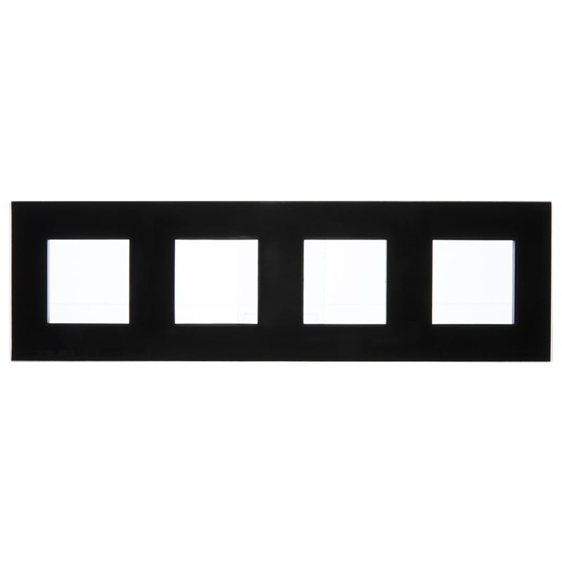 SKANDY Рамка 4-местная SK-F24Bl стекло черный IEK