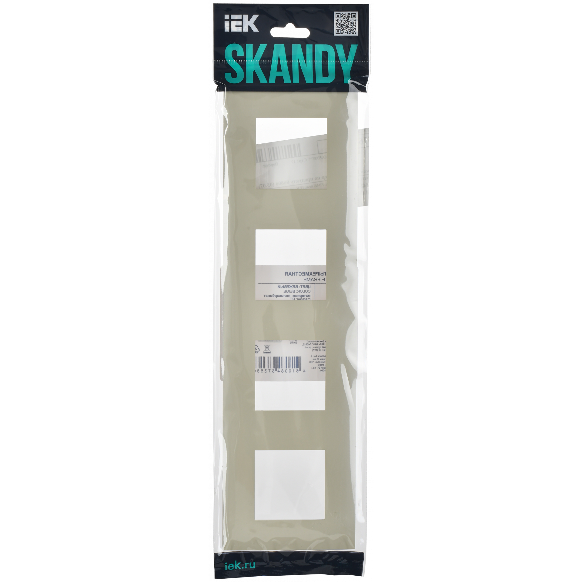 SKANDY Рамка 4-местная SK-F01B бежевый IEK