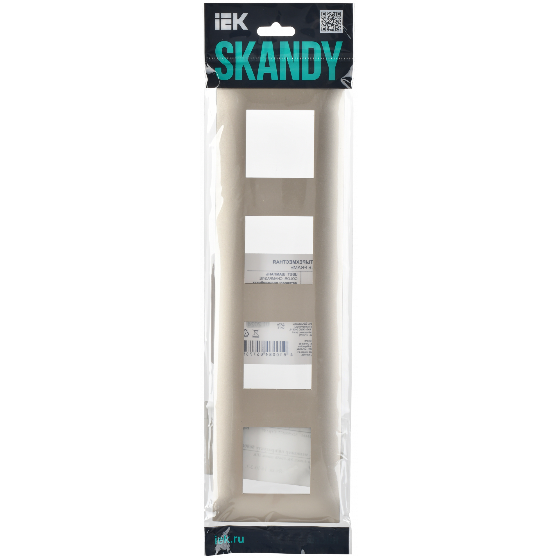 SKANDY Рамка 4-местная SK-F04Sh шампань IEK