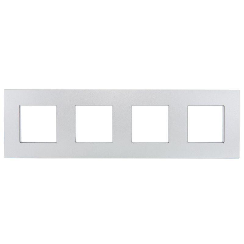SKANDY Рамка 4-местная SK-F34S металл серебряный IEK