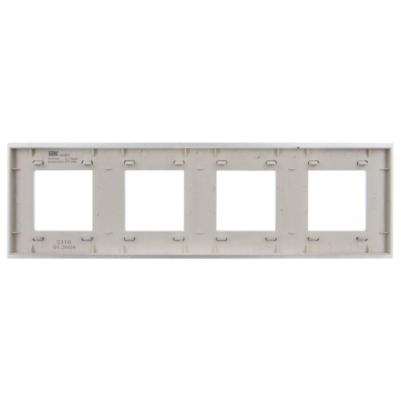 SKANDY Рамка 4-местная SK-F34S металл серебряный IEK