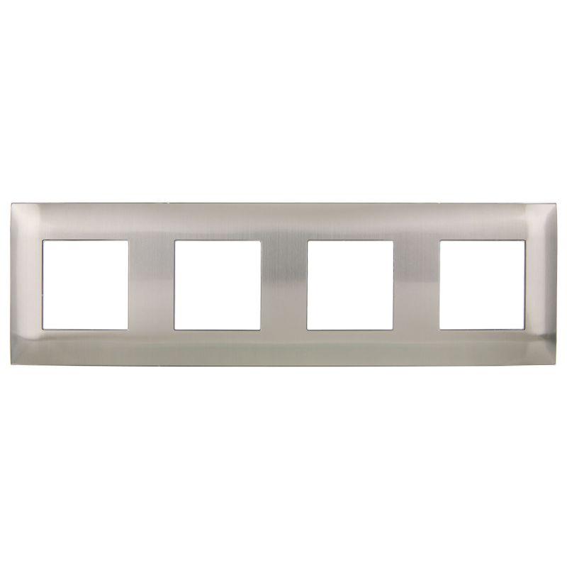 SKANDY Рамка 4-местная SK-F34N металл никель IEK