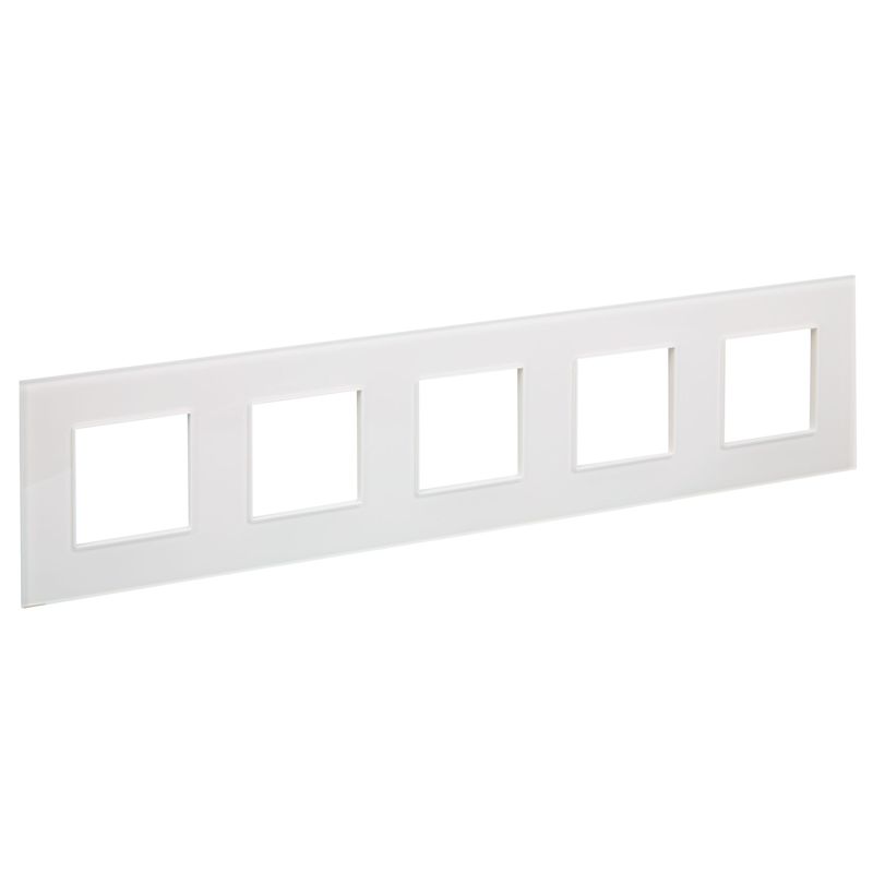 SKANDY Рамка 5-местная SK-F25W стекло арктический белый IEK