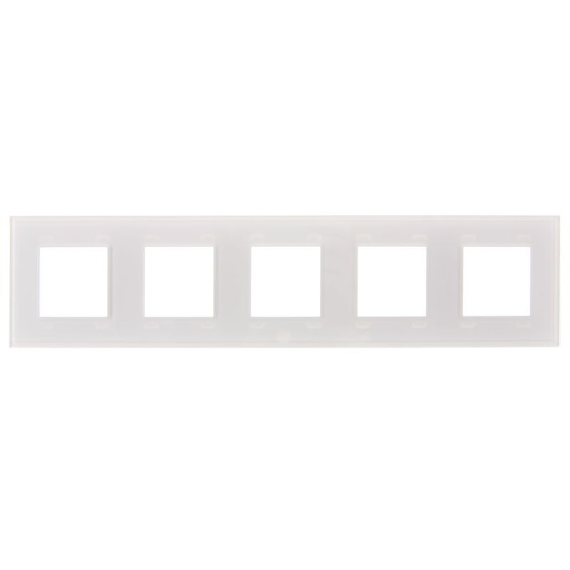 SKANDY Рамка 5-местная SK-F25W стекло арктический белый IEK