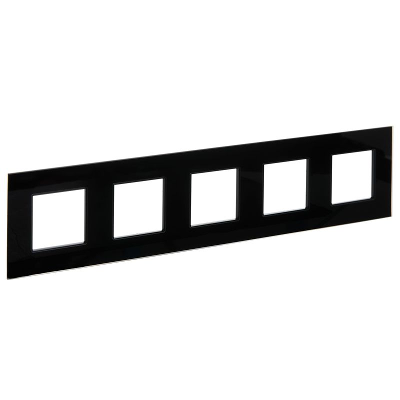 SKANDY Рамка 5-местная SK-F25Bl стекло черный IEK