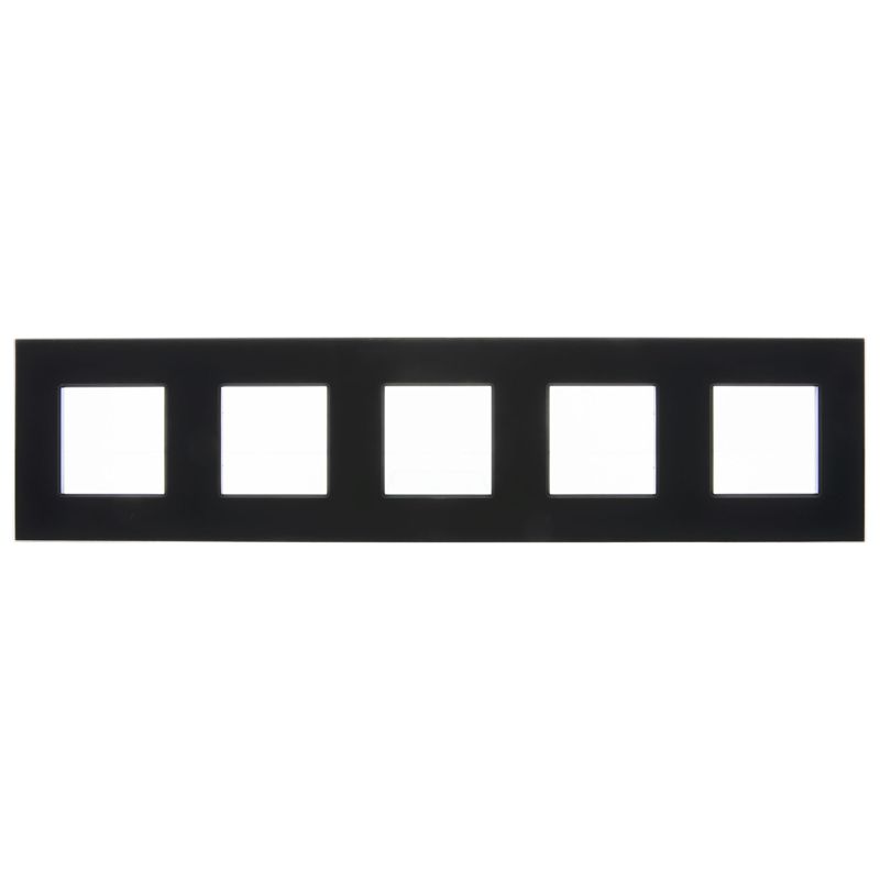 SKANDY Рамка 5-местная SK-F25Bl стекло черный IEK
