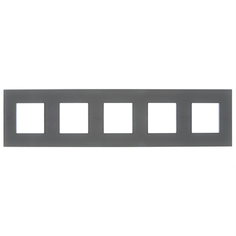 SKANDY Рамка 5-местная SK-F25G стекло графит IEK