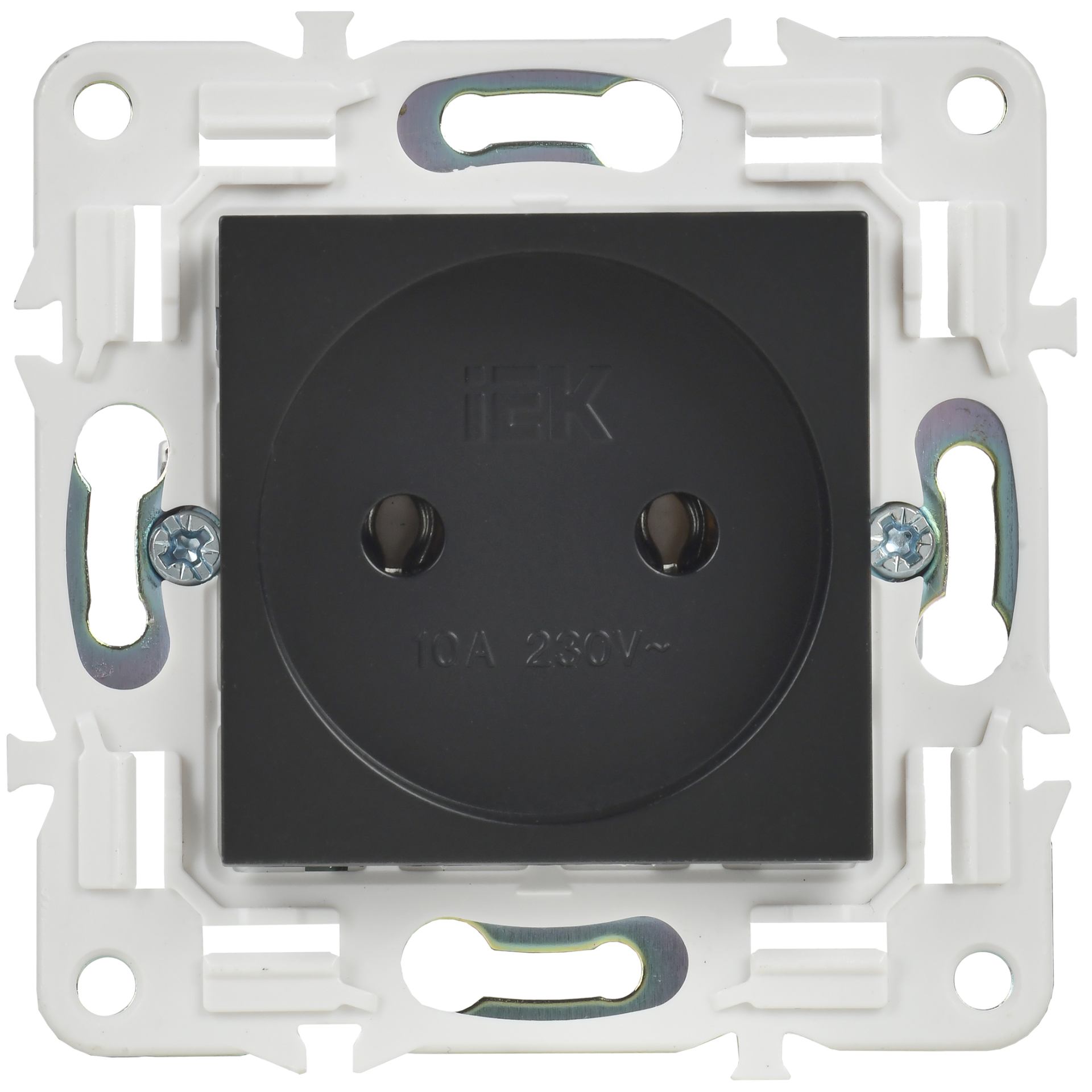 SKANDY Розетка без заземления без защитных шторок 10А SK-R02Bl черный IEK