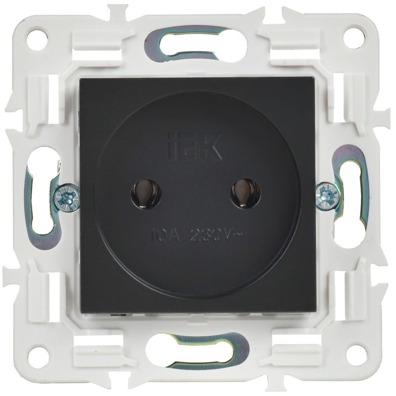 SKANDY Розетка без заземления без защитных шторок 10А SK-R02Bl черный IEK