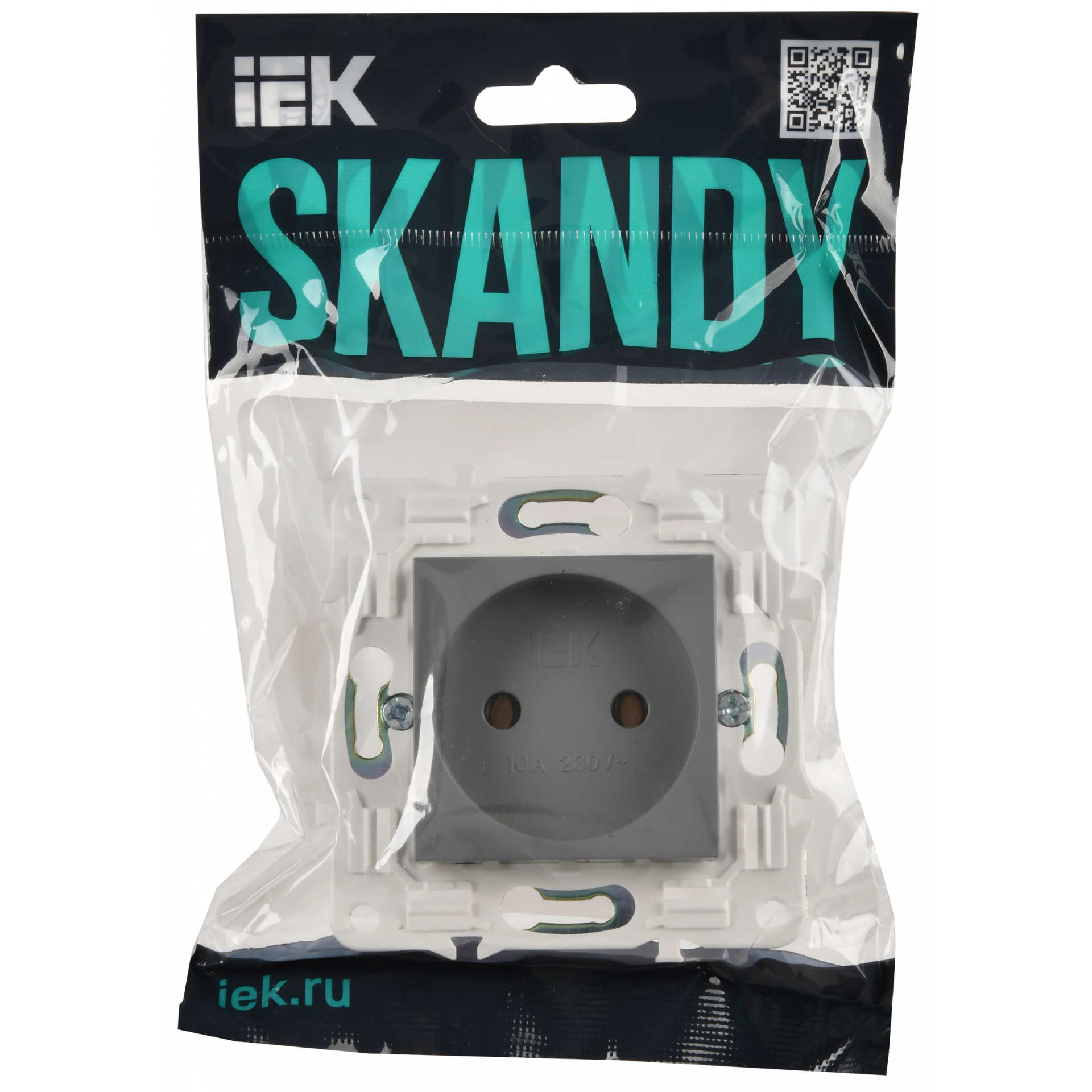 SKANDY Розетка без заземления без защитных шторок 10А SK-R02Gr серый IEK