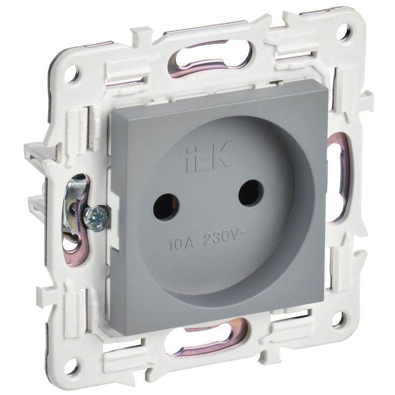 SKANDY Розетка без заземления без защитных шторок 10А SK-R02Gr серый IEK