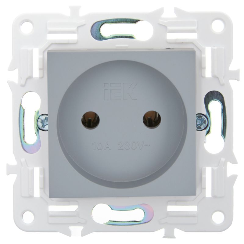 SKANDY Розетка без заземления без защитных шторок 10А SK-R02Gr серый IEK
