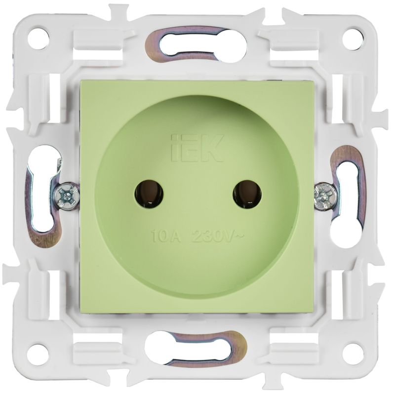 SKANDY Розетка без заземления без защитных шторок 10А SK-R02G мятный IEK