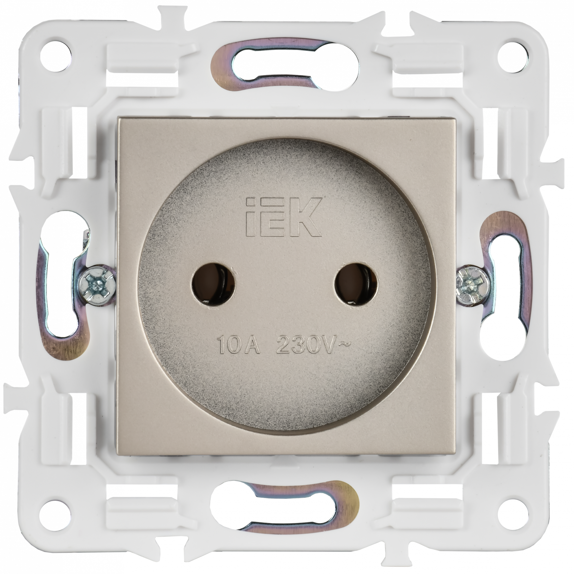 SKANDY Розетка без заземления без защитных шторок 10А SK-R02Sh шампань IEK