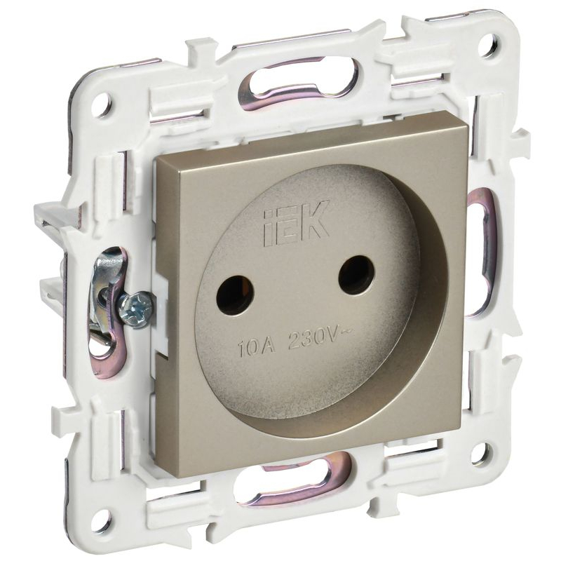 SKANDY Розетка без заземления без защитных шторок 10А SK-R02Sh шампань IEK