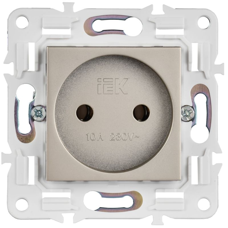 SKANDY Розетка без заземления без защитных шторок 10А SK-R02Sh шампань IEK